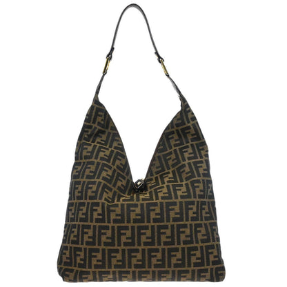 Fendi Vintage Zip Hobo Zucca Canvas, BROWN, CANVAS, Shoulder bag