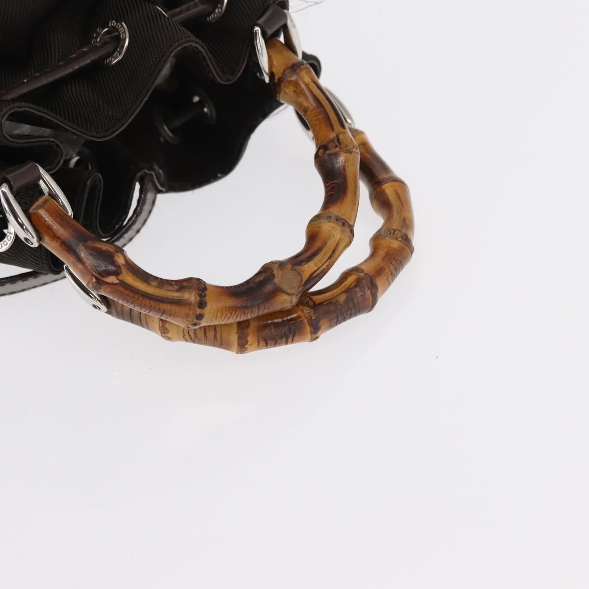 Gucci Vintage Bamboo Sling Backpack Nylon, KHAKI, NYLON, Backpack