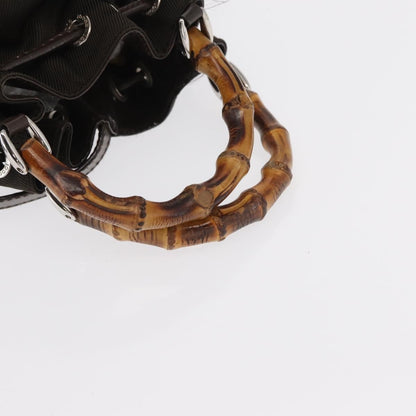 Gucci Vintage Bamboo Sling Backpack Nylon, KHAKI, NYLON, Backpack