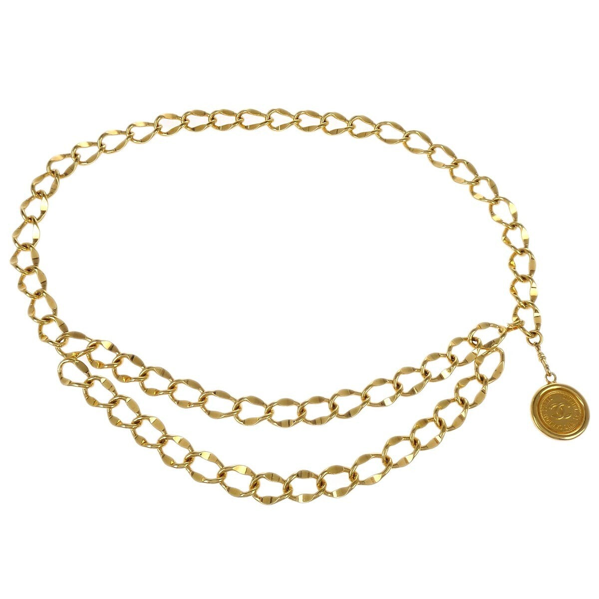 Chanel CC Medallion Chain Belt Metal, GOLD, GOLD_PLATED, Belts