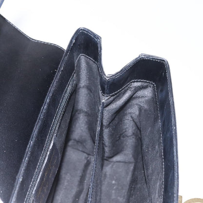 Salvatore Ferragamo Gancini handbag Leather, BLACK, LEATHER, Handbag