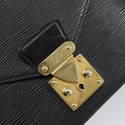 Louis Vuitton Dragonne Pochette Epi Leather, BLACK, LEATHER, Clutche & pouche