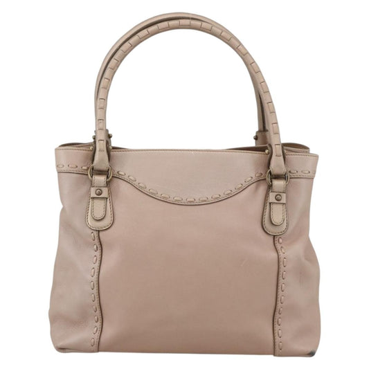 Salvatore Ferragamo Gancini handbag Leather, Beige, Leather, Handbag