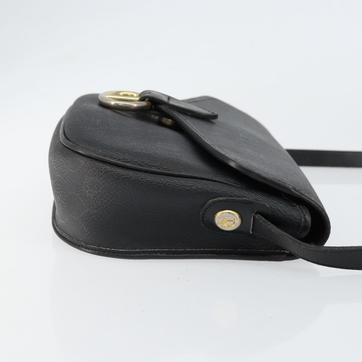 Christian Dior Vintage Honeycomb Flap Crossbody Bag Canvas and Leather, BLACK, CANVAS, Shoulder bag