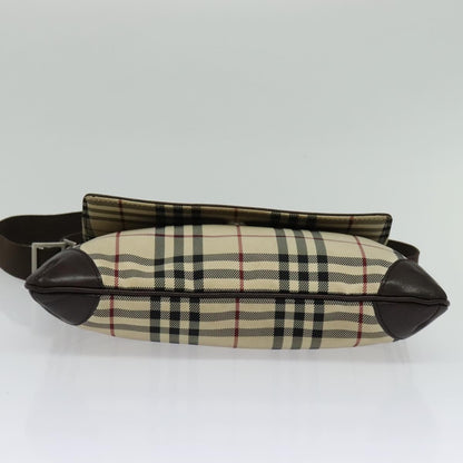 Burberry Vintage Flap Crossbody Bag Haymarket Canvas, BEIGE, NYLON, Shoulder bag