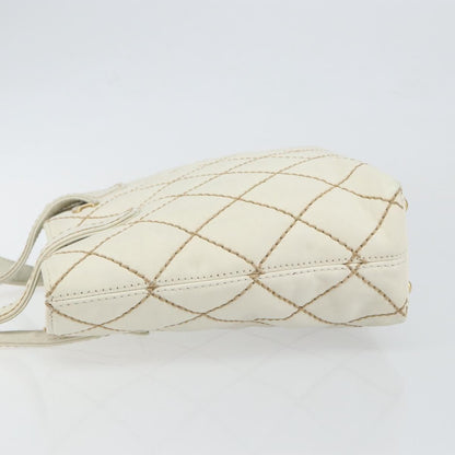 Chanel Surpique Tote Quilted Leather, WHITE, LEATHER, Tote bag