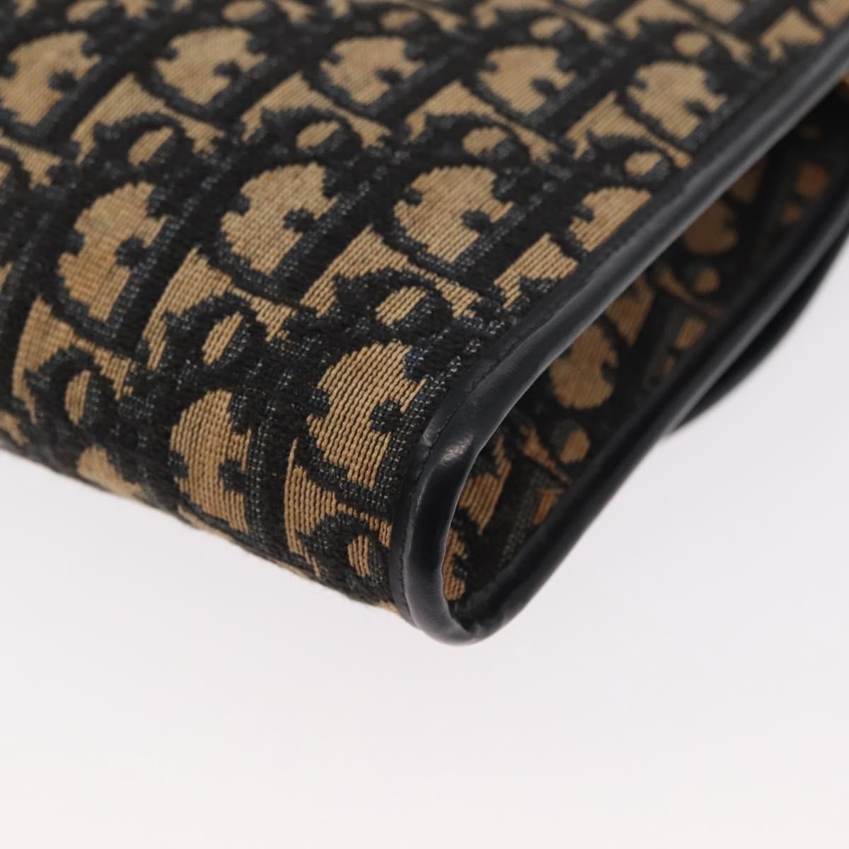 Christian Dior Vintage CD Chain Flap Shoulder Bag Diorissimo Canvas, NAVY, CANVAS, Shoulder bag