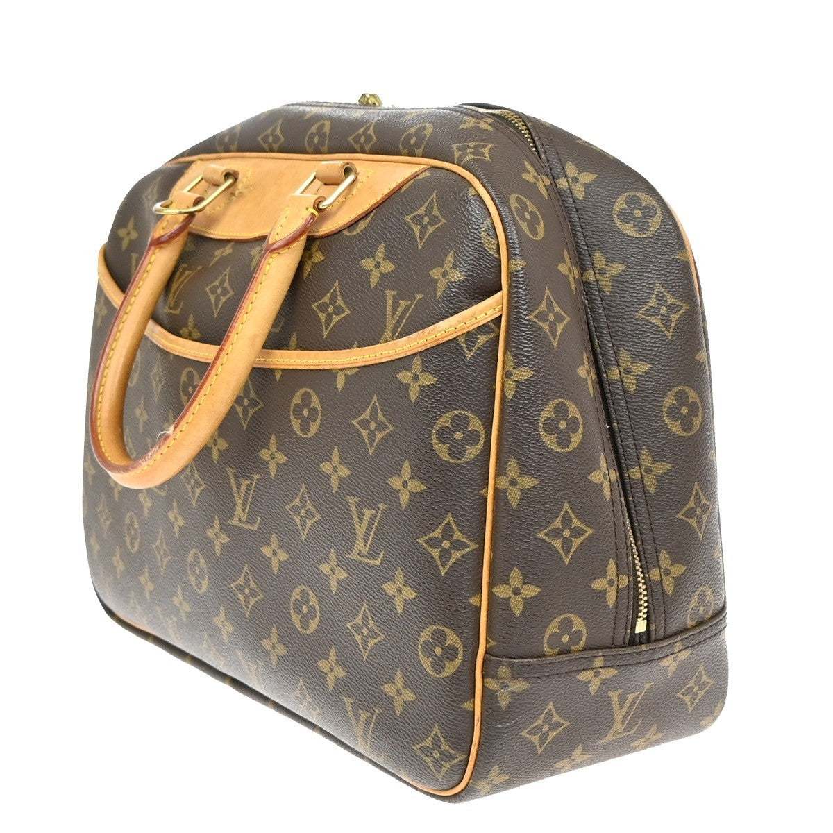 Louis Vuitton Deauville Handbag Monogram Canvas, BROWN, CANVAS, Handbag