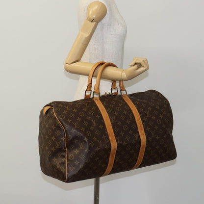 Louis Vuitton Keepall Bag Monogram Canvas, BROWN, CANVAS, Travel bag