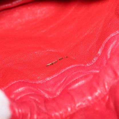 Chanel Vintage Drawstring Bucket Bag Quilted Satin, RED, SATIN, Shoulder bag