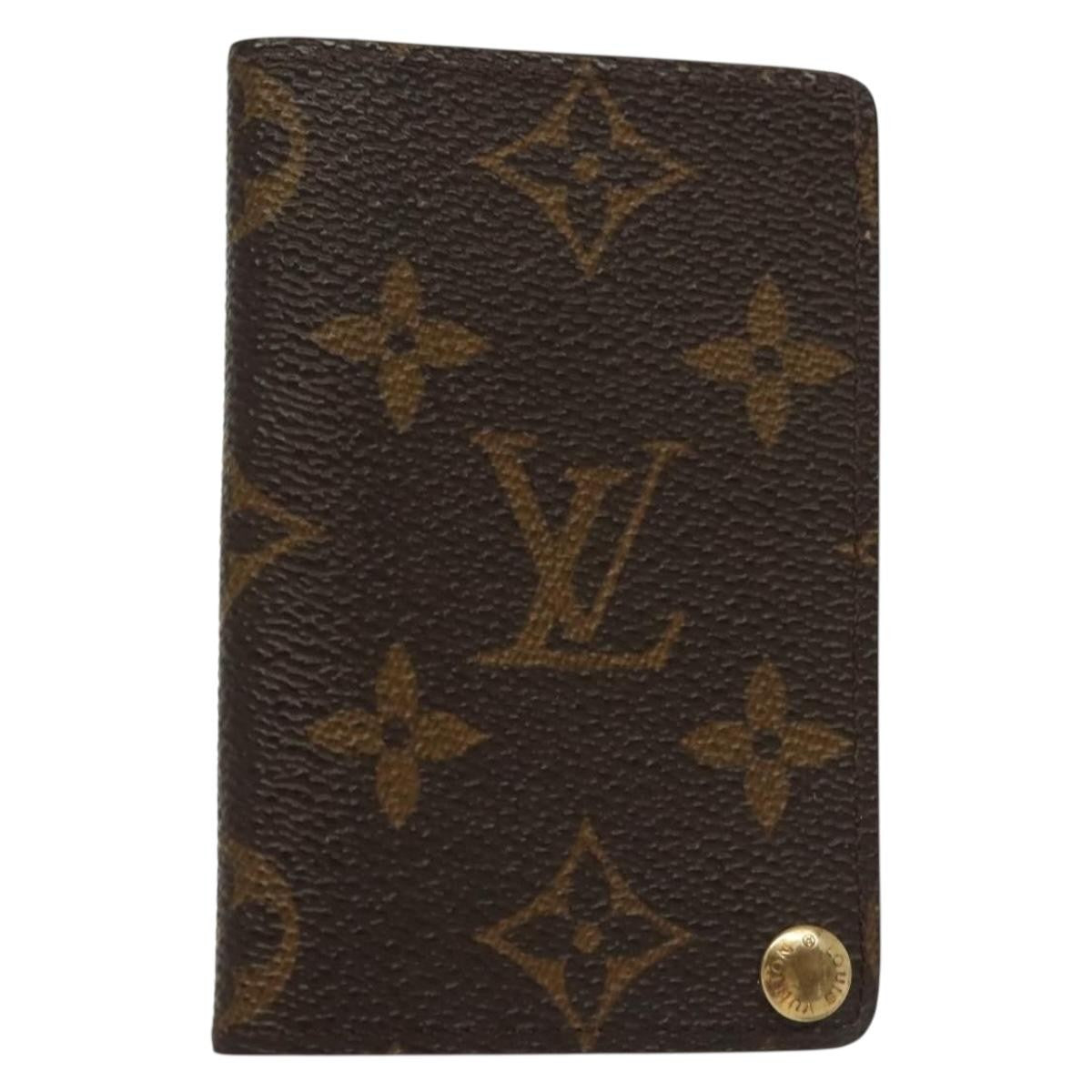 Louis Vuitton Porte Cartes Pression Card Case Monogram Canvas, BROWN, CANVAS, Card Holders