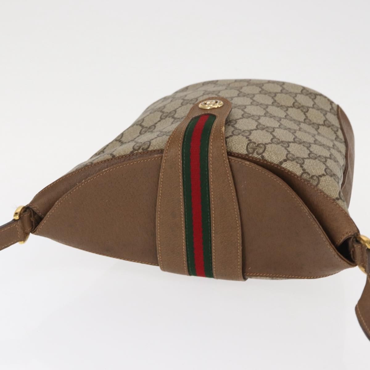 Gucci Vintage Open Shoulder Bag (Outlet) GG Canvas with Leather, BEIGE, PVC, Shoulder bag