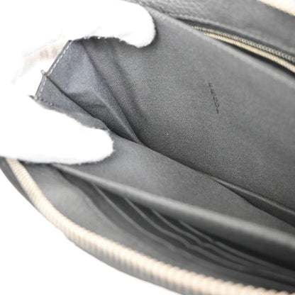 Fendi logo zip pouch FF Printed Leathear, GRAY, LEATHER, Clutche & pouche