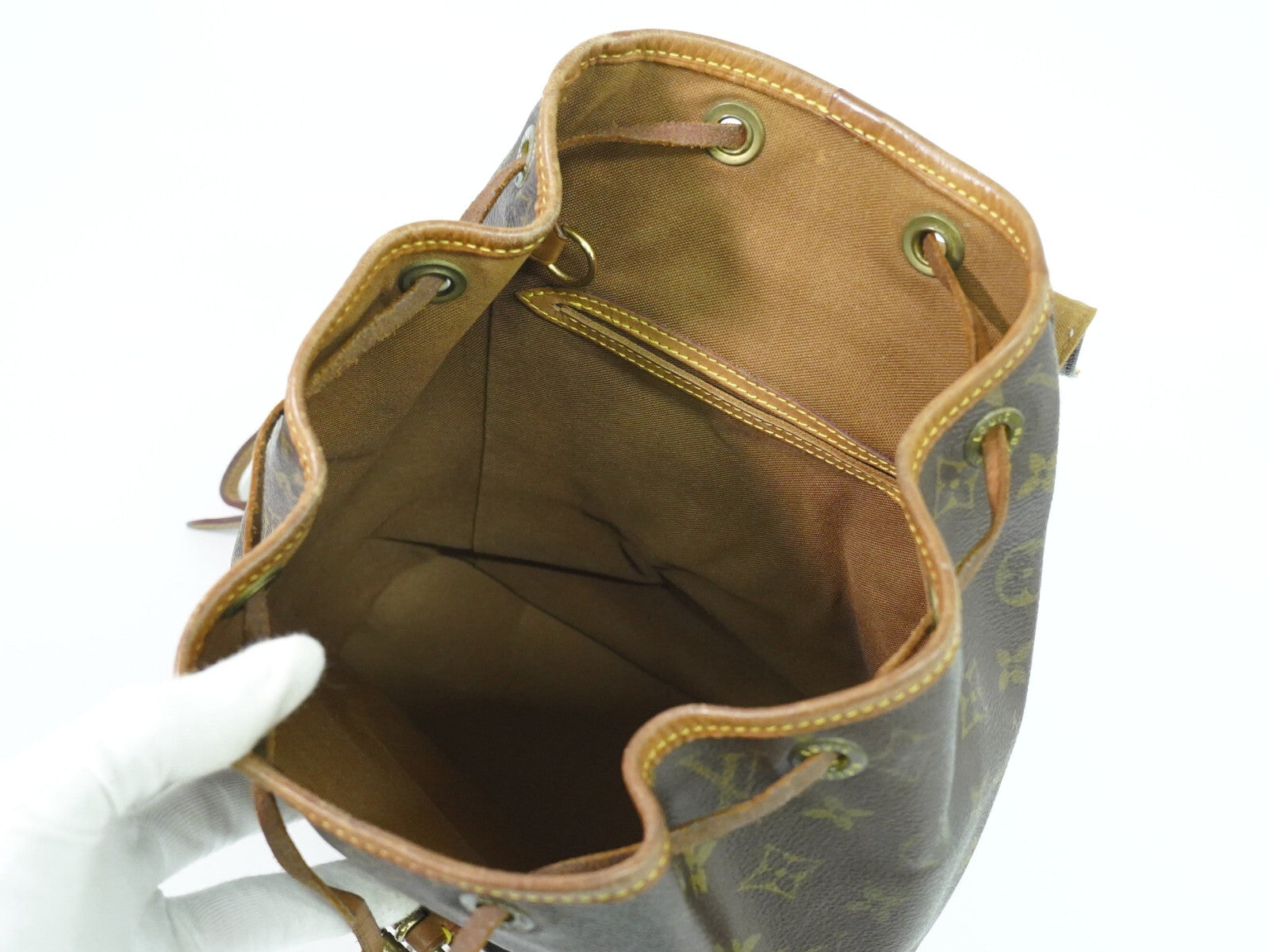 Louis Vuitton Vintage Montsouris Backpack Monogram Canvas, BROWN, CANVAS, Backpack