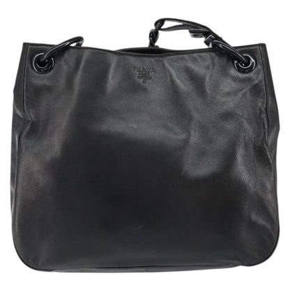 Prada Vintage Shoulder Bag Leather, BLACK, LEATHER, Shoulder bag