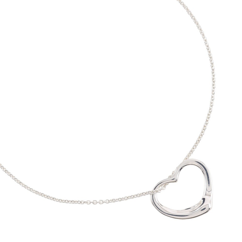 Tiffany & Co. Elsa Peretti Open Heart Pendant Necklace Sterling Silver, SILVER, SILVER, Necklace
