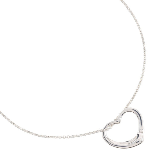 Tiffany & Co. Elsa Peretti Open Heart Pendant Necklace Sterling Silver, SILVER, SILVER, Necklace