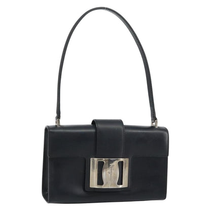 Salvatore Ferragamo Vala Handbag Leather, BLACK, LEATHER, Handbag
