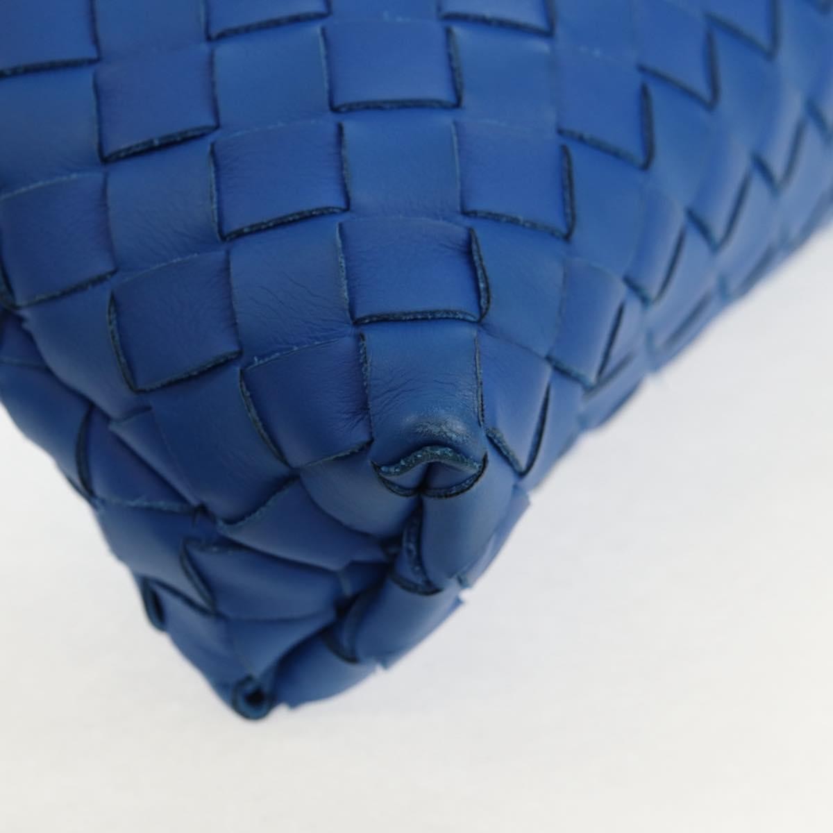 Bottega Veneta Zip Pouch Intrecciato Nappa, BLUE, LEATHER, Clutche & pouche