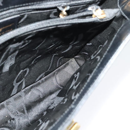 Salvatore Ferragamo Gancini Shoulder Bag Leather, BLACK, LEATHER, Shoulder bag