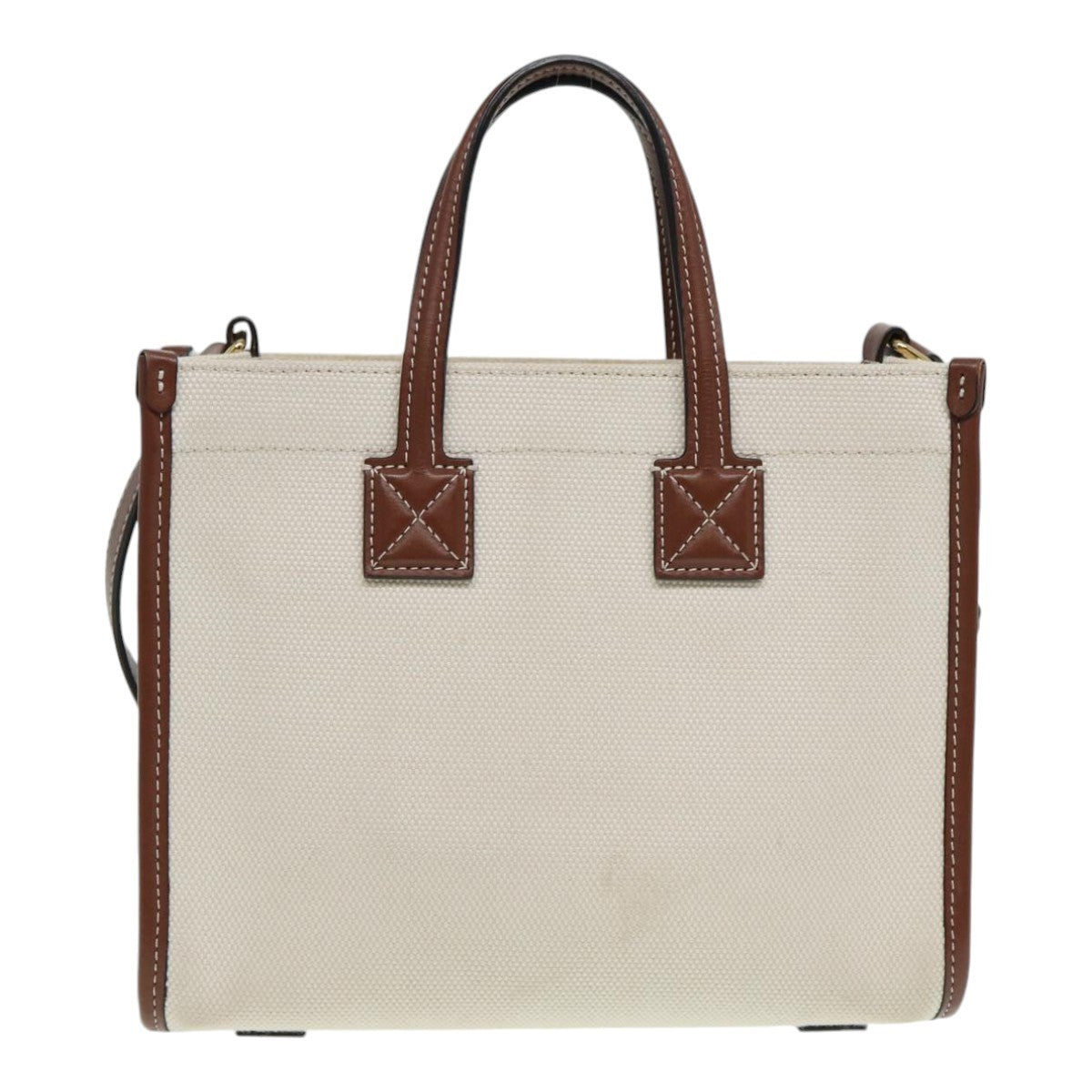 Burberry Freya Shopping Tote Canvas with Leather, BEIGE, CANVAS, Tote bag