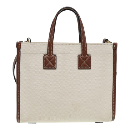 Burberry Freya Shopping Tote Canvas with Leather, BEIGE, CANVAS, Tote bag