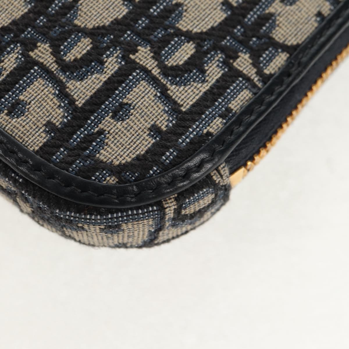 Christian Dior 30 Montaigne Phone Holder on Chain Oblique Canvas, NAVY, CANVAS, Clutche & pouche