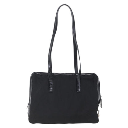 Prada Vintage Shoulder Bag Nylon and Leather, BLACK, NYLON, Shoulder bag