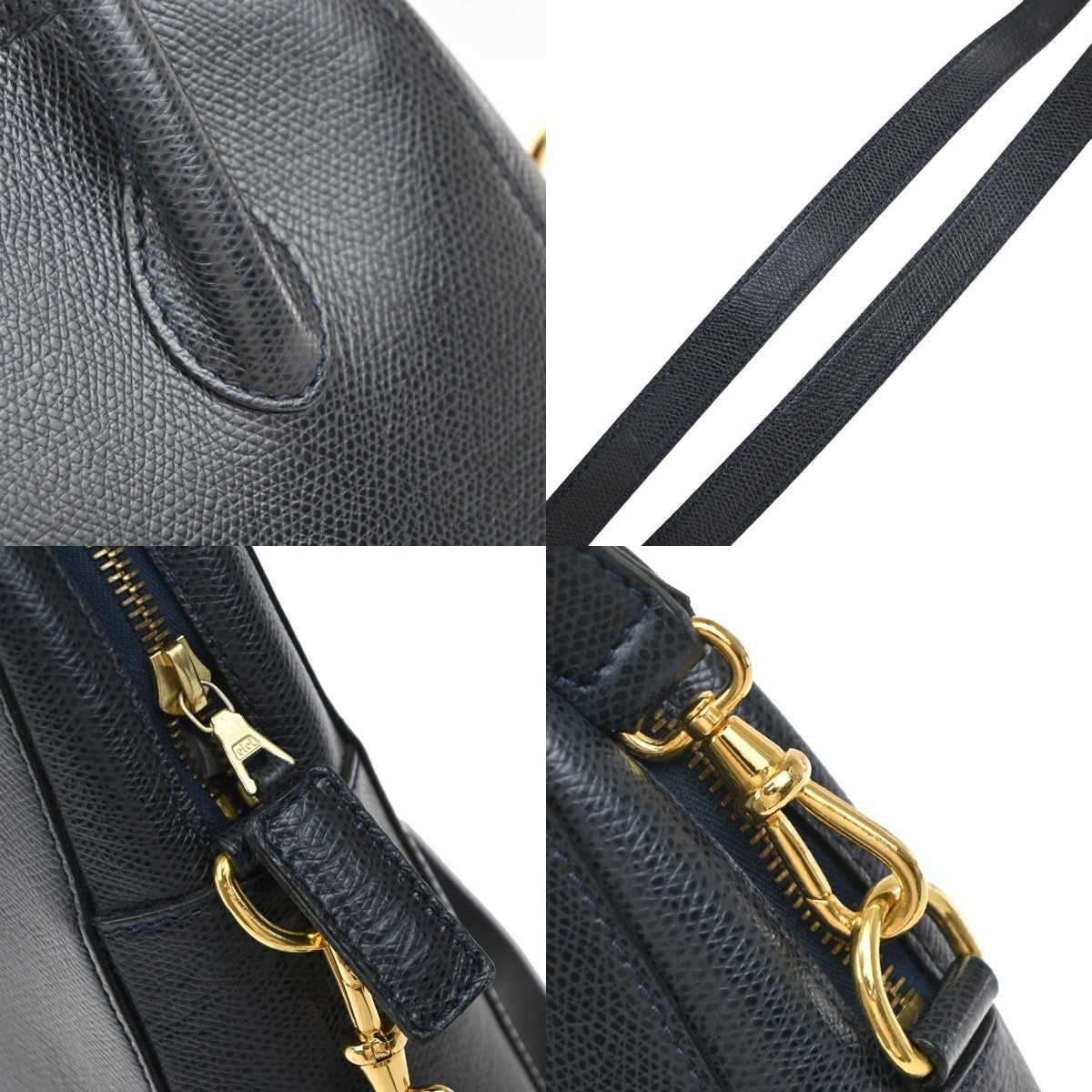 Celine Handbag Leather, NAVY, LEATHER, Handbag