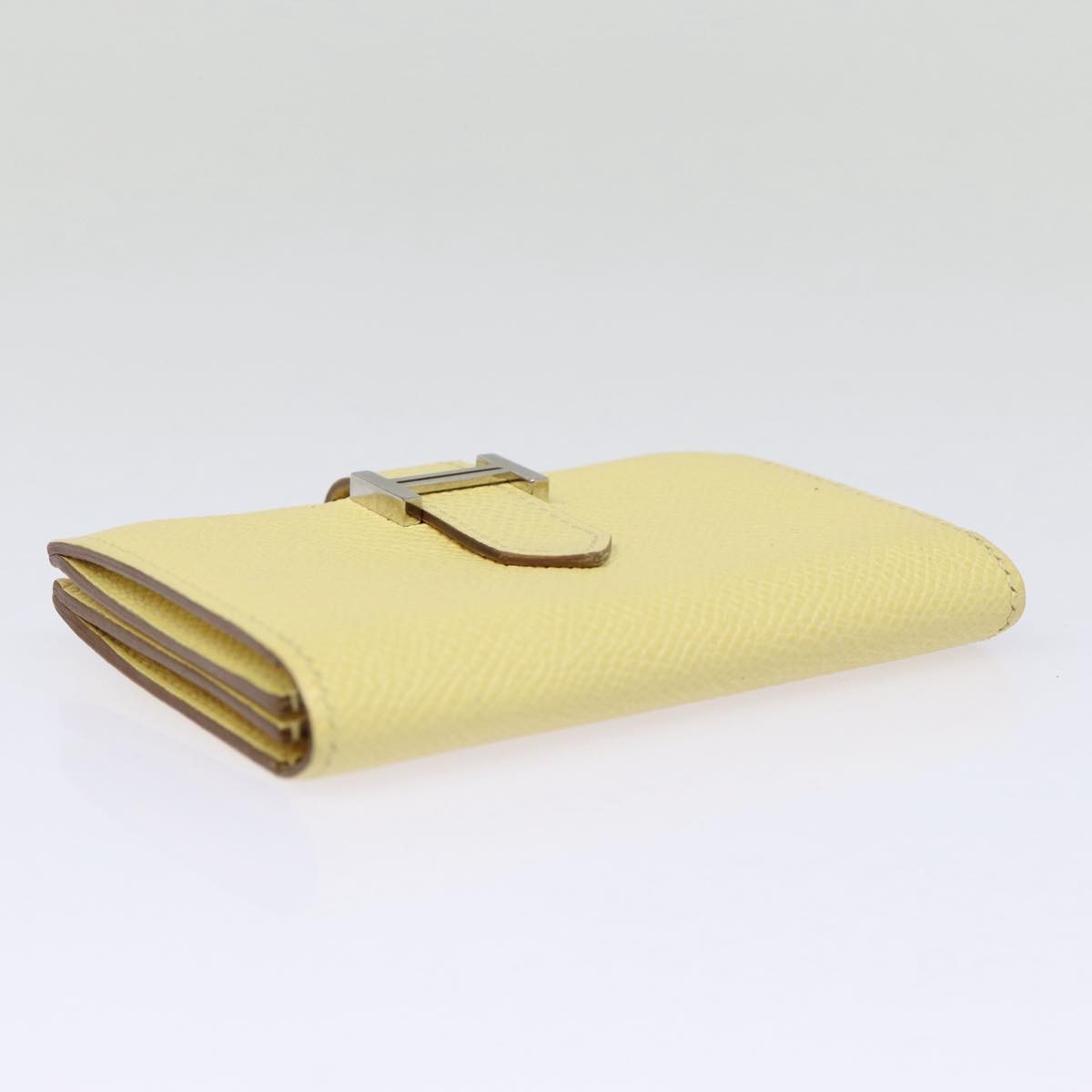 Hermes Bearn Card Case Epsom, YELLOW, LEATHER, Card Holders