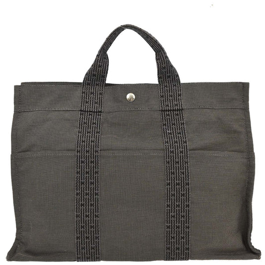Hermes Fourre Tout Tote Canvas, GRAY, POLYAMIDE, Tote bag