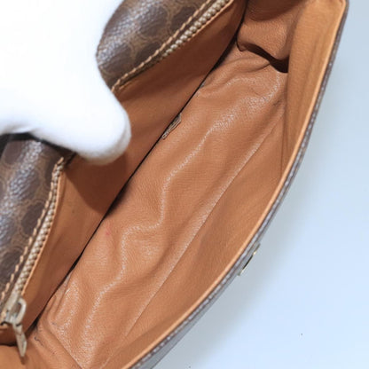 Celine Macadam Shoulder Bag PVC Leather, BROWN, CANVAS, Shoulder bag