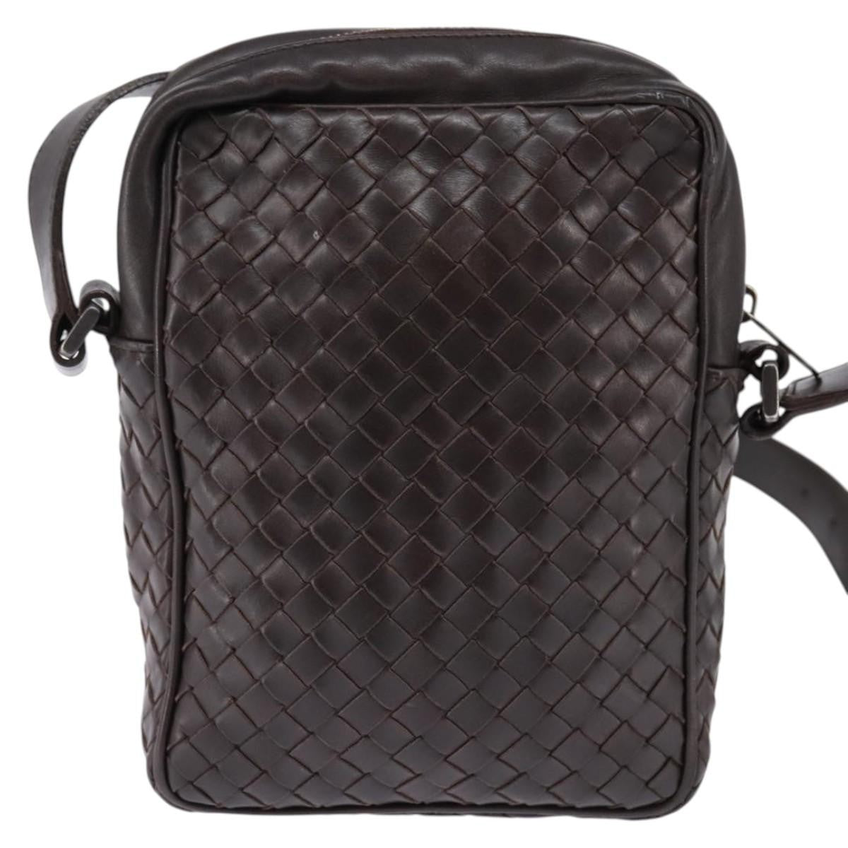 Bottega Veneta Front Pocket Messenger Bag Intrecciato Nappa, BROWN, LEATHER, Crossbody bag