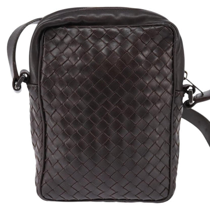 Bottega Veneta Front Pocket Messenger Bag Intrecciato Nappa, BROWN, LEATHER, Crossbody bag