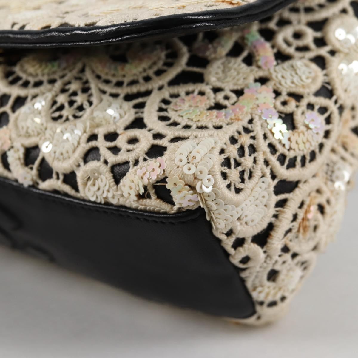 Chanel Floral CC Flap Bag Leather, WHITE, LEATHER, Shoulder bag