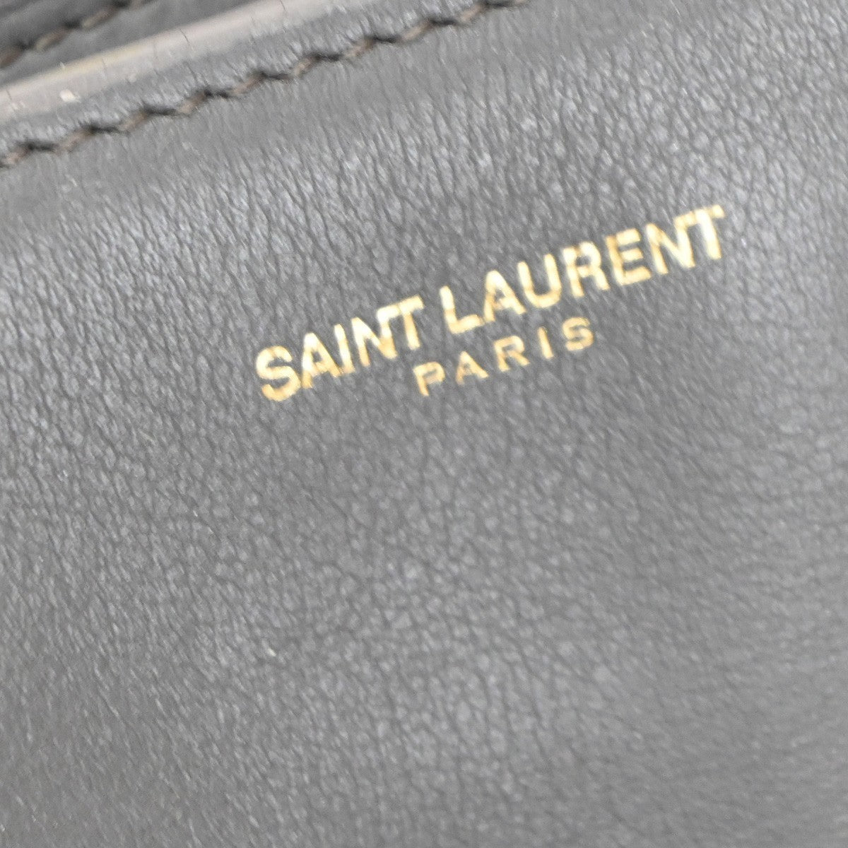 Saint Laurent Classic Y Cabas Leather, GRAY, LEATHER, Handbag