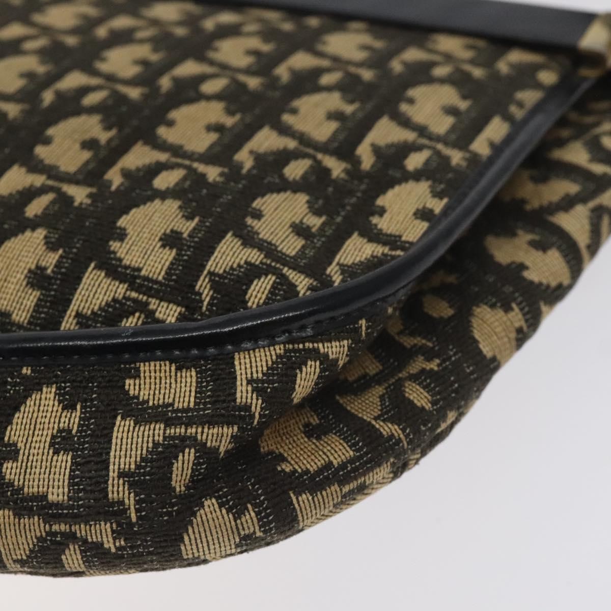 Christian Dior Vintage Flap Crossbody Bag Canvas, NAVY, CANVAS, Shoulder bag