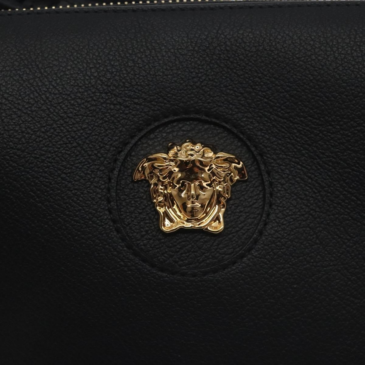 Versace Medusa Shoulder Bag Leather, BLACK, LEATHER, Shoulder bag