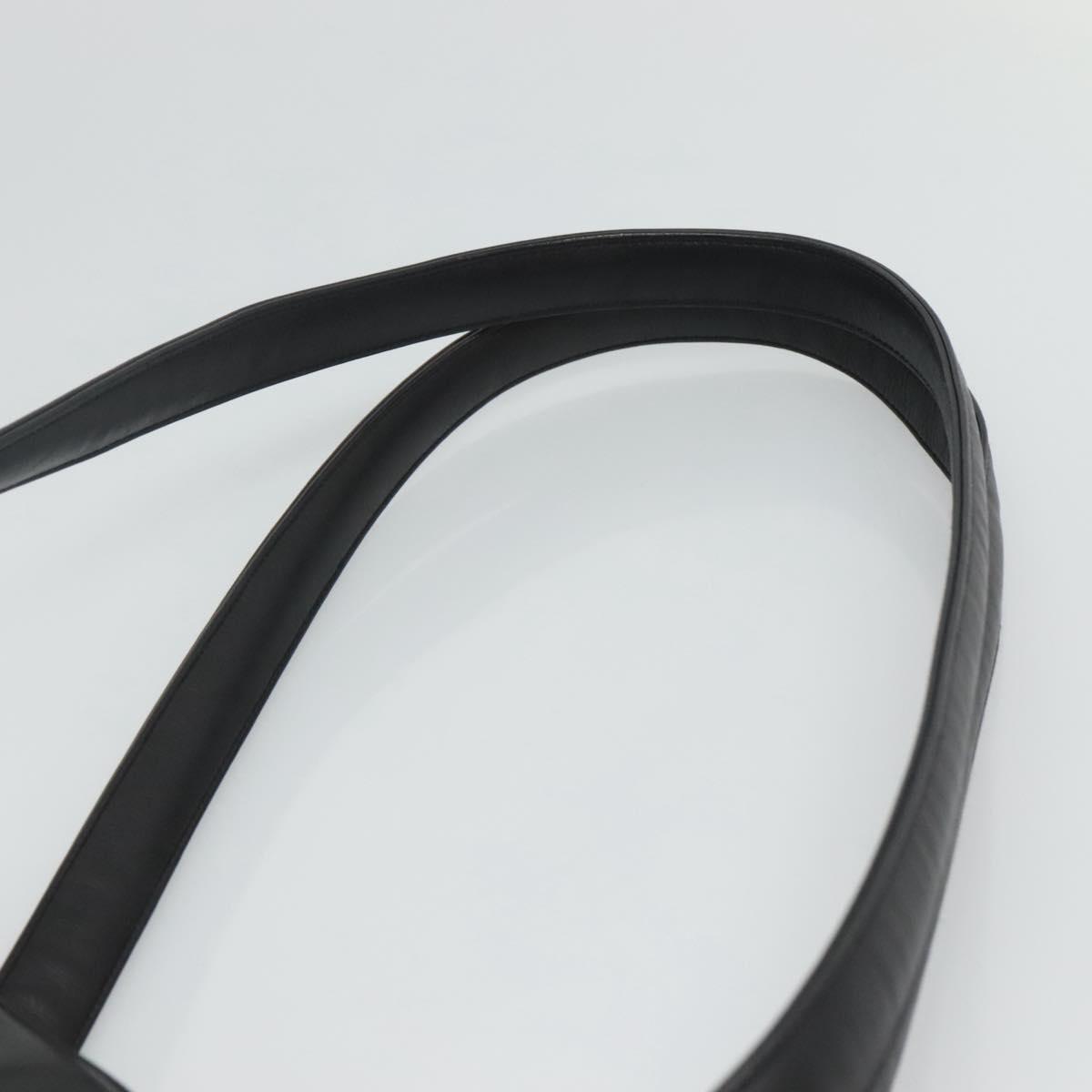 Chanel Vintage Shoulder Bag Leather, BLACK, LEATHER, Shoulder bag