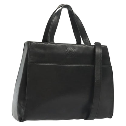Loewe Anagram handbag Leather, BLACK, LEATHER, Handbag