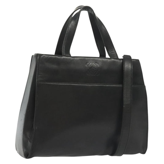 Loewe Anagram handbag Leather, BLACK, LEATHER, Handbag