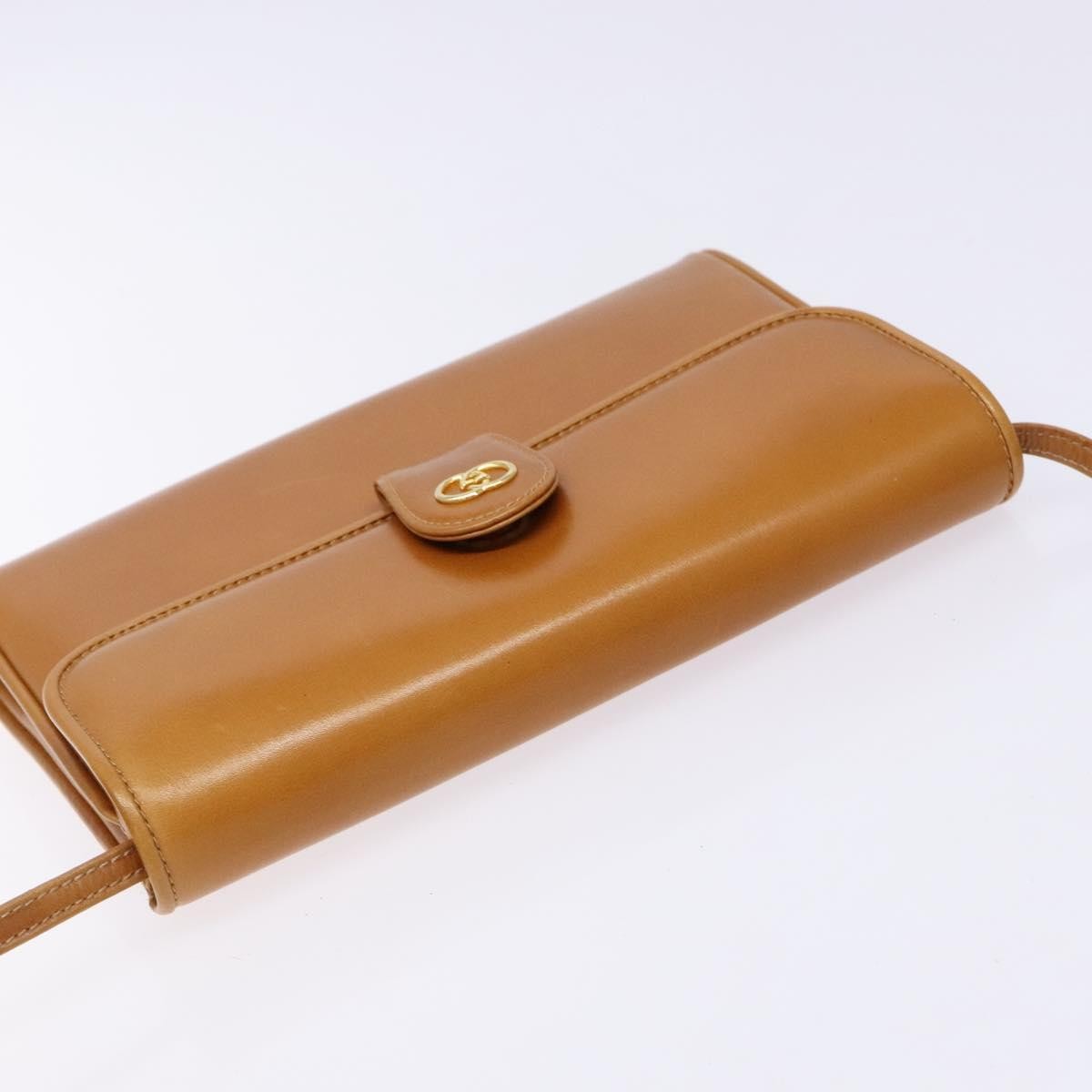 Gucci Vintage Flap Crossbody Bag Leather, BROWN, LEATHER, Shoulder bag