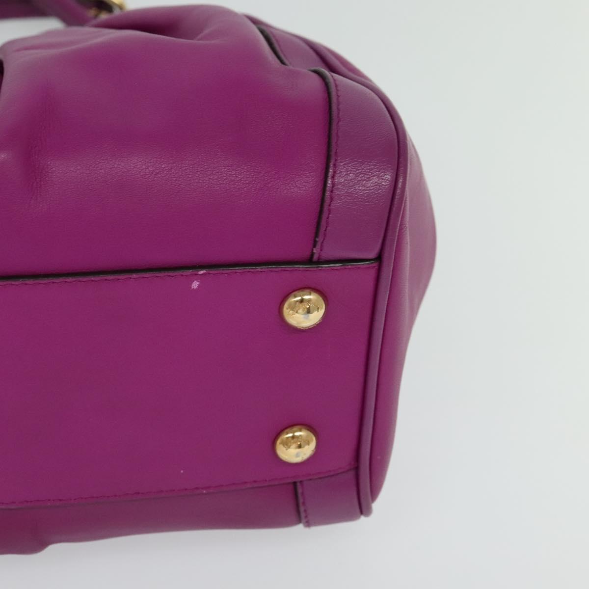 Salvatore Ferragamo Gancini Shoulder Bag Leather, PURPLE, LEATHER, Shoulder bag