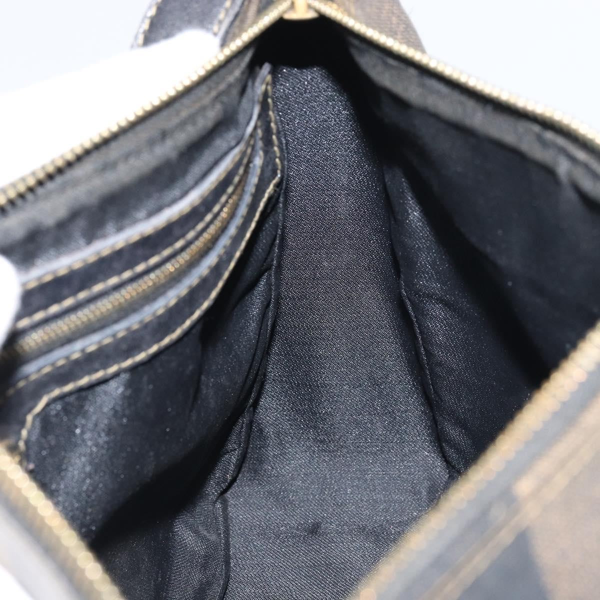 Fendi Vintage Pequin Shoulder bag Pequin, BROWN, CANVAS, Shoulder bag