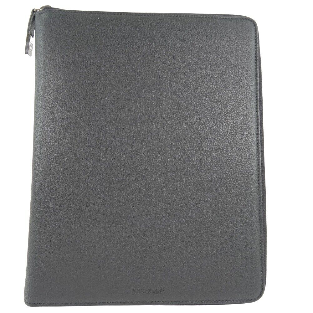 Christian Dior Homme Document Clutch Printed Leather, BLACK, LEATHER, Clutche & pouche