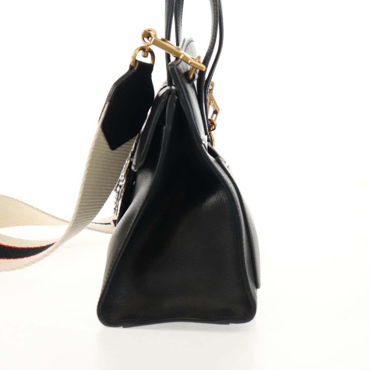 Gucci Totem Top Handle Bag Leather, BLACK, LEATHER, Handbag