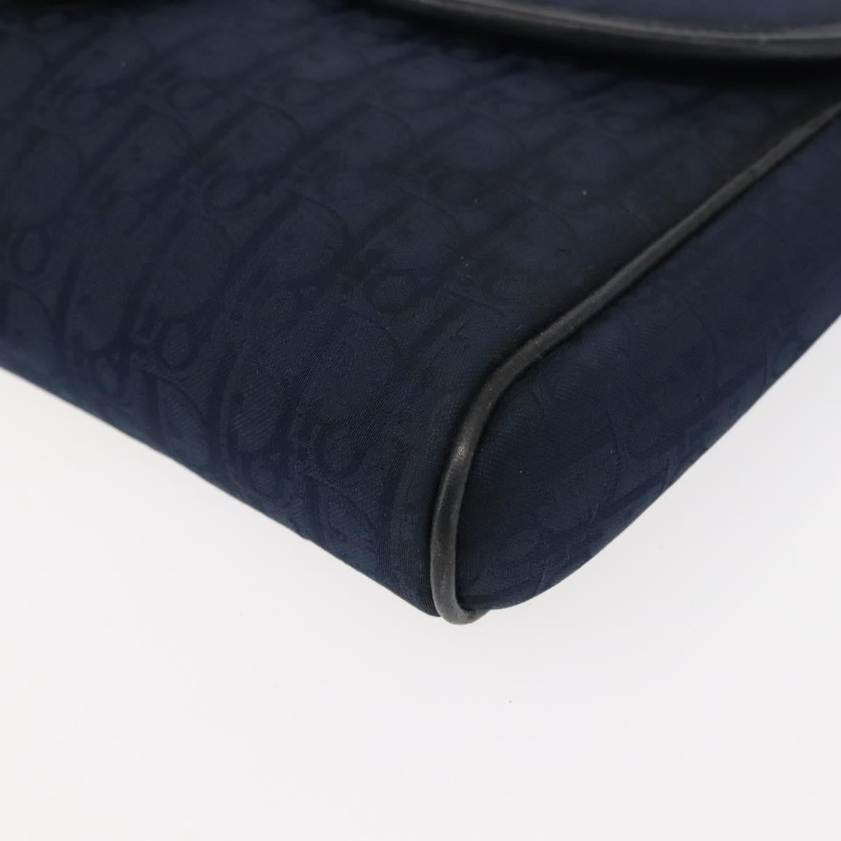 Christian Dior Vintage Trotter Shoulder Bag Canvas, NAVY, CANVAS, Shoulder bag