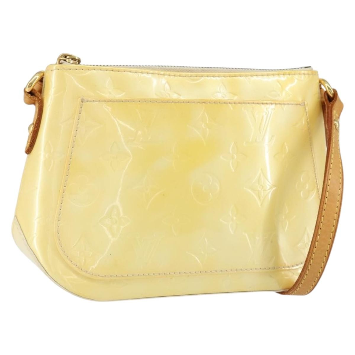 Louis Vuitton Minna Street Handbag Monogram Vernis, YELLOW, PATENT_LEATHER, Shoulder bag