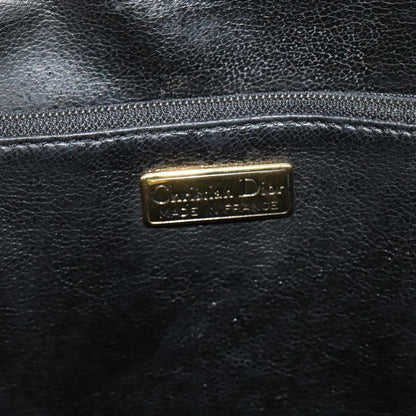 Christian Dior Vintage CD Handbag Leather, BLACK, LEATHER, Handbag
