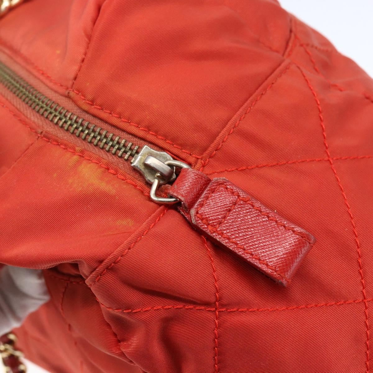 Prada Chain Shoulder Bag Tessuto, ORANGE, NYLON, Shoulder bag